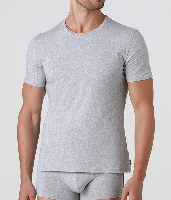 Lovable T-shirt girocollo Premium Cotton grigio melange in cotone elasticizzato di alta qualità