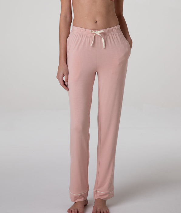 Lovable Elastic Viscose Long Pants, blush pink