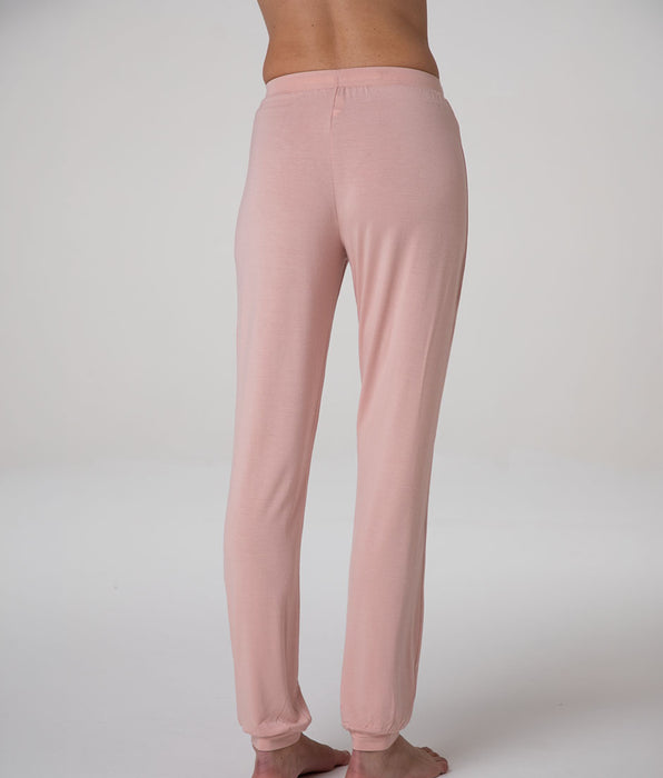 Lovable Elastic Viscose Long Pants with Cuffs, blush pink