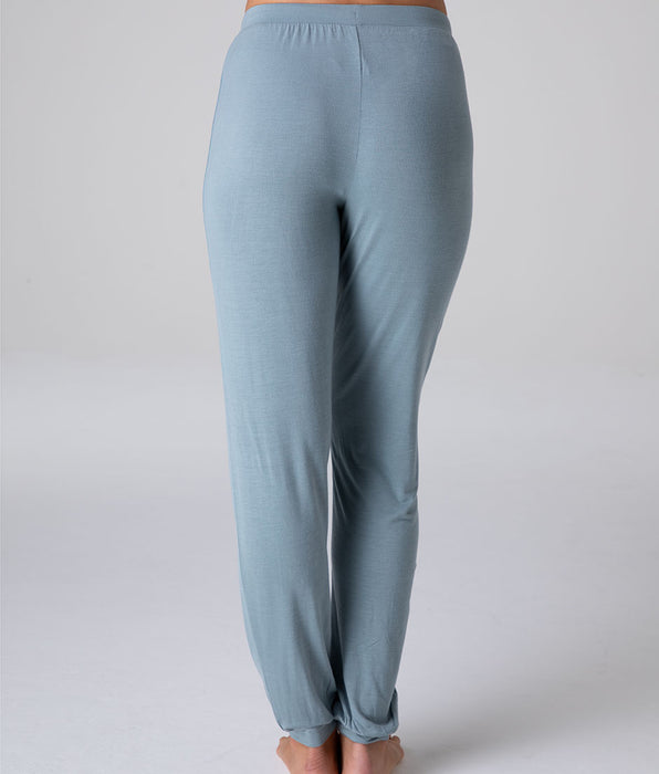 Lovable Elastic Viscose Long Pants with Cuffs, dusty blue