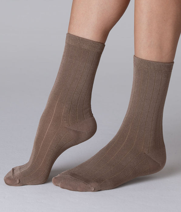 Lovable Soft Satin Short Socks, taupe