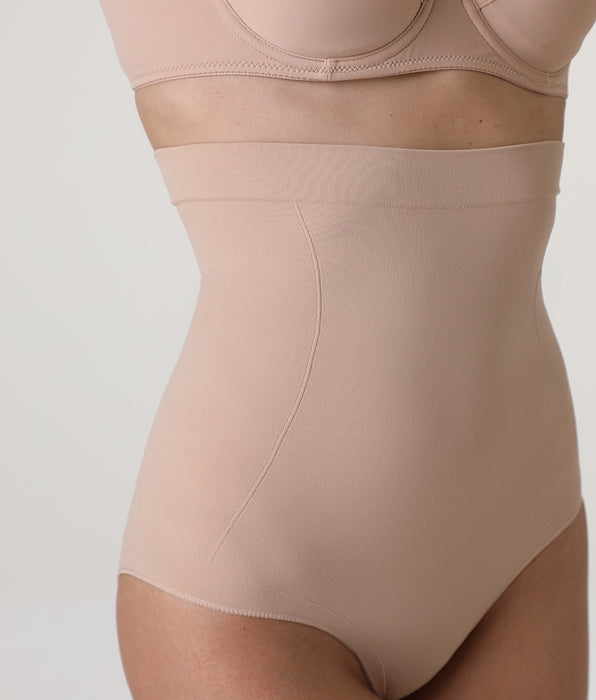 Lovable Guaina Slip Vita Alta modellante Silhouette Shaping in microfibra, cipria