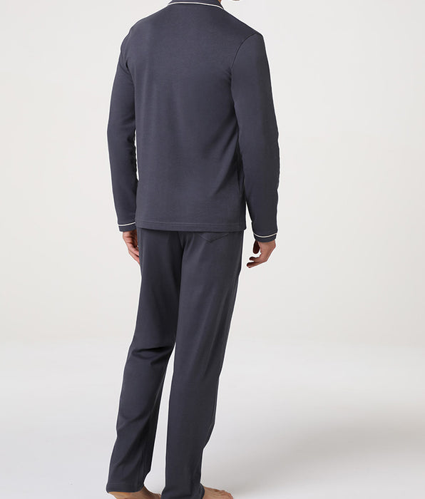 Lovable Pigiama Lungo Collo Serafino in Interlock, ebano