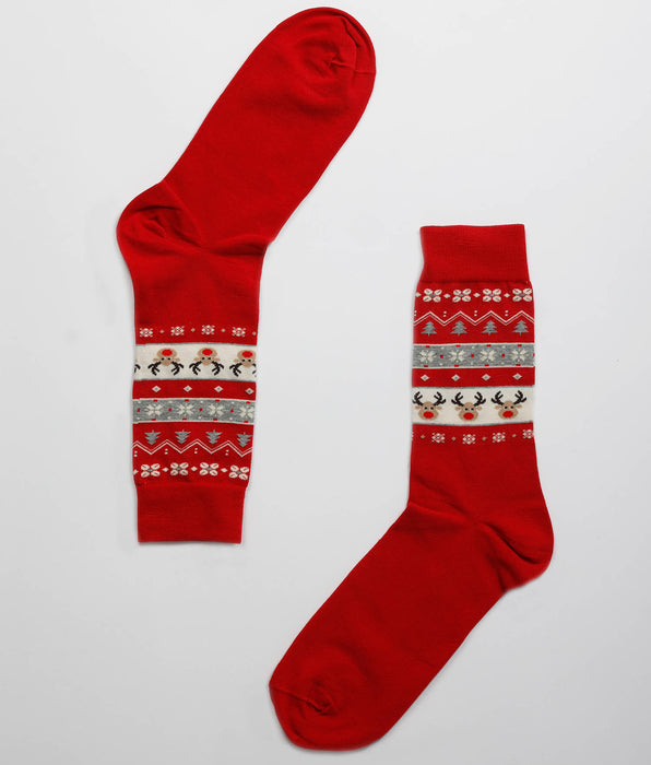 Lovable Calzini Natale Uomo Fancy Allover, rosso