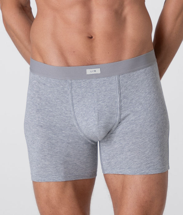 Lovable Long Boxer Modern Stretch Cotton, Grey Mélange