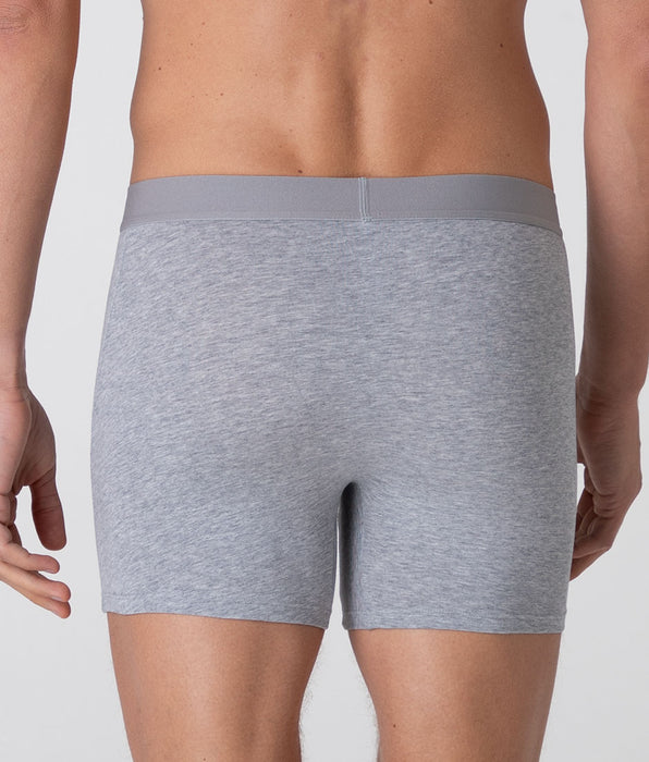 Lovable Long Boxer Modern Stretch Cotton, Grey Mélange