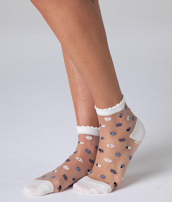 Lovable Calzini Fancy Sheer, lavanda fiori