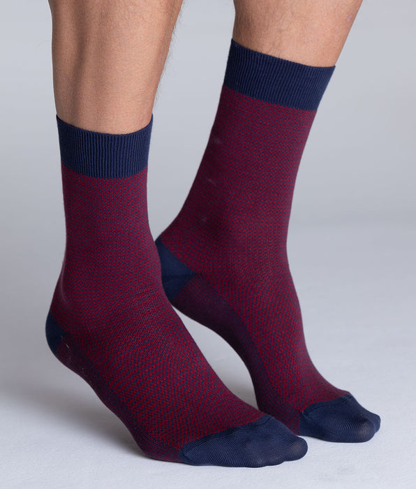 Lovable Calzini Corti Fancy Cotton, blu e rosso scuro