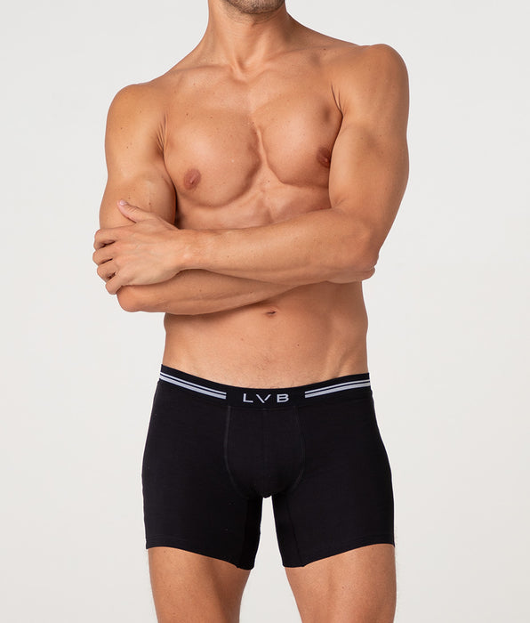 Lovable Long Boxer Comfort 360 Stretch Cotton, black