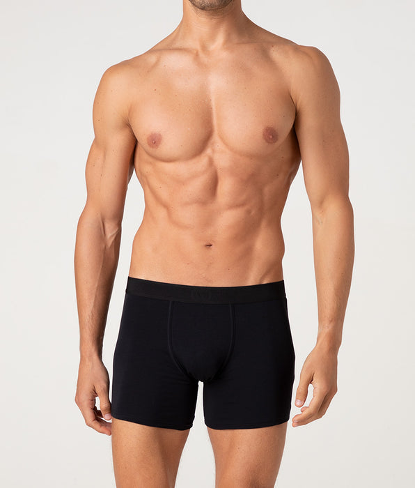Lovable Boxer Lungo Signature Cotton Pima Stretch Cotton, nero