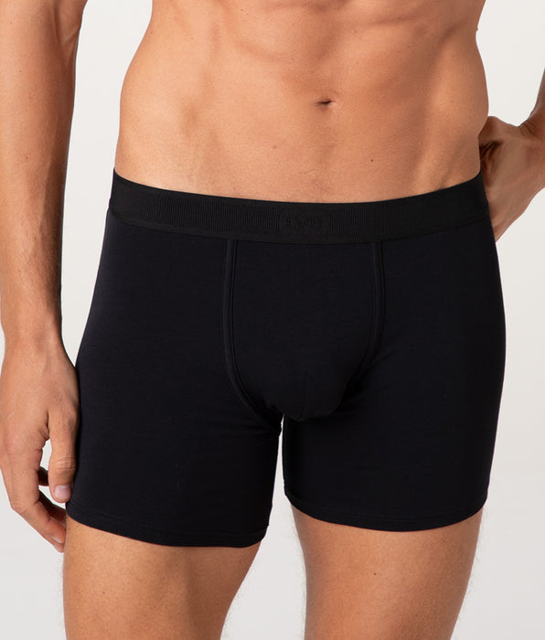 Lovable Boxer Lungo Signature Cotton Pima Stretch Cotton, nero