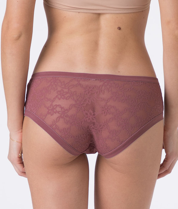 Lovable Lovely Lace Panties Midi Briefs, amaranth red