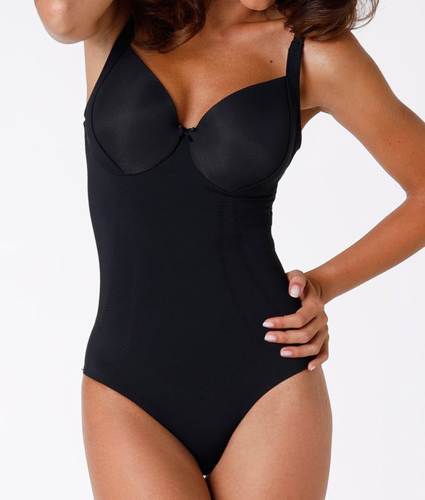 Lovable Body in microfibra con ferretto ultimate modelling, nero. Medio sostegno.