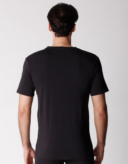 T-shirt girocollo uomo in cotone biologico, confezione x2 nero, , LOVABLE