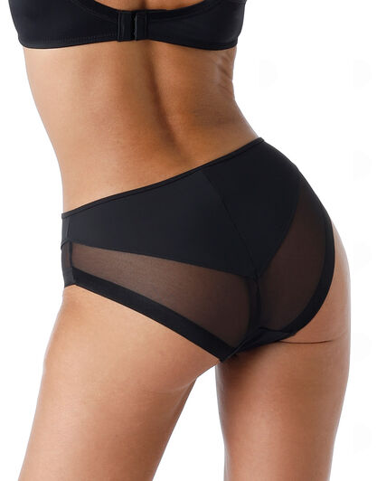 Slip Midi Classic Invisible in microfibra e tulle, nero, , LOVABLE