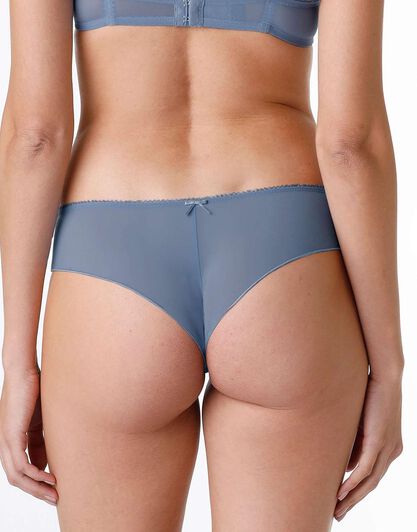 Brasiliano in pizzo e microfibra Celebrity, blu polvere, , LOVABLE
