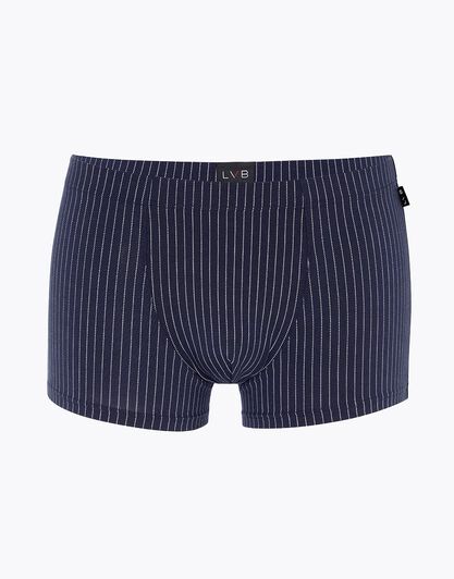Boxer uomo in cotone modal, stampa gessata blu navy, , LOVABLE