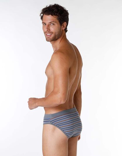 Slip uomo in cotone modal, antracite multirighe, , LOVABLE