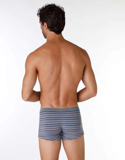 Boxer uomo in cotone modal, antracite multirighe, , LOVABLE