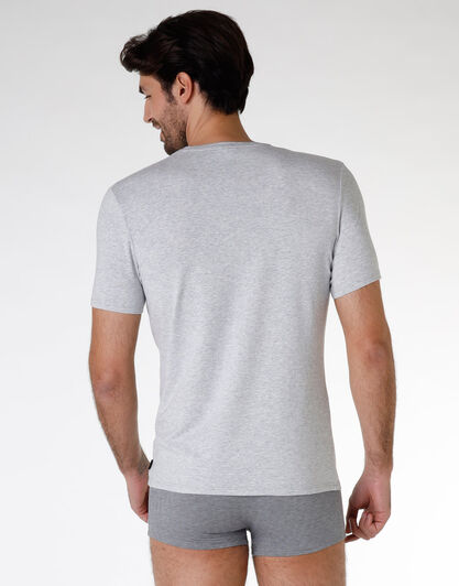 T-shirt uomo in cotone modal, grigio melange, , LOVABLE