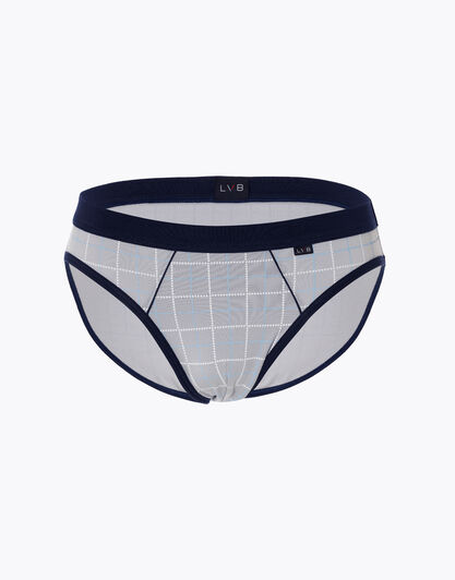 Slip uomo in cotone modal, grigio stampato e blu, , LOVABLE