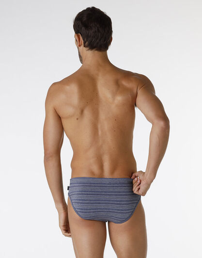 Slip Rephined Cotton Modal, blu melange a righe, , LOVABLE
