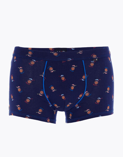 Boxer Casual Stretch Cotton, blu con stampa cocco, , LOVABLE
