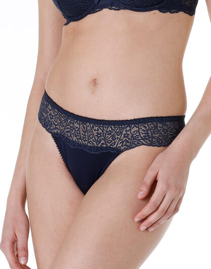 Brasiliano Lovely Lace in microfibra e pizzo, blu, , LOVABLE