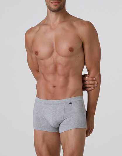 Short boxer Cotton Stretch grigio melange in cotone elasticizzato, , LOVABLE
