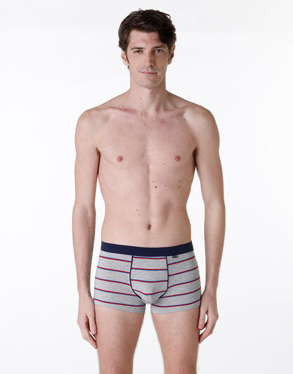 Boxer Casual Stretch Cotton, grigio melange rigato, , LOVABLE