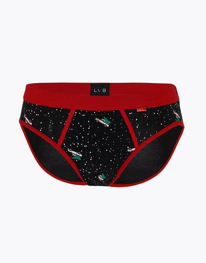 Slip uomo in cotone elasticizzato, nero con stampa, , LOVABLE