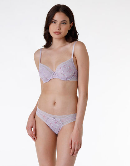 Reggiseno con ferretto in tulle e pizzo Blossom Tulle, lavanda, , LOVABLE