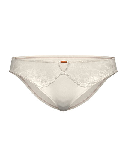 Slip Trendy Lurex in microfibra e pizzo, bianco latte,  Slip Trendy Lurex in microfibra e pizzo, bianco latte, , LOVABLE