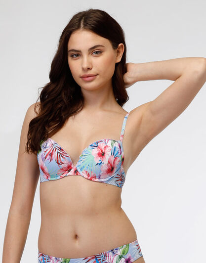 Costume reggiseno imbottito in microfibra Colorful Printed Micro, stampa tropicale con fiori, , LOVABLE