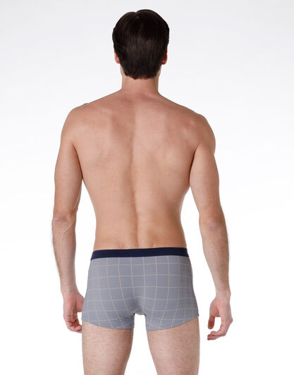 Boxer Bipack uomo in cotone modal, grigio e blu e a righe, , LOVABLE