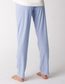 Pantalone pigiama donna in micropile, azzurro, , LOVABLE