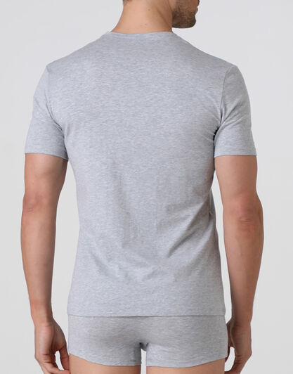 T-Shirt uomo con scollo a V profondo Supima Premium Cotton, grigio melange,  T-Shirt uomo con scollo a V profondo Supima Premium Cotton, grigio melange, , LOVABLE