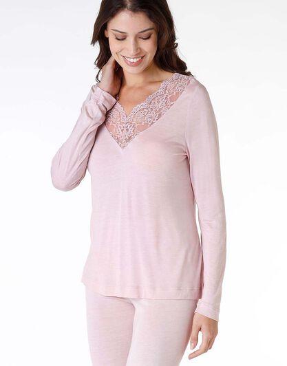 Pigiama lungo donna in modal, rosa, , LOVABLE