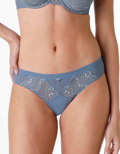Slip in pizzo e microfibra Celebrity, blu polvere, , LOVABLE