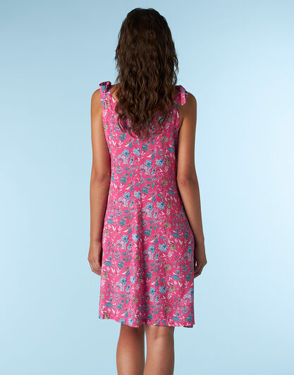 Abitino con fiocchi sulle spalle in tela di viscosa, magenta stampa floreale, , LOVABLE
