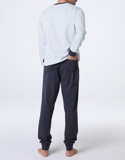 Pigiama Lungo Girocollo in Jersey, azzurro chiaro,  Pigiama Lungo Girocollo in Jersey, azzurro chiaro, , LOVABLE