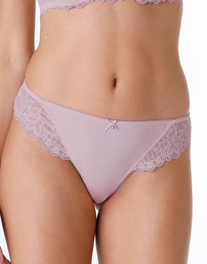 Brasiliano in pizzo e microfibra Striped Lace, rosa, , LOVABLE