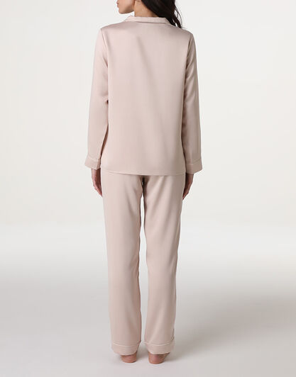 Pigiama lungo aperto in Satin, rosa champagne, , LOVABLE