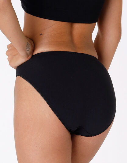 Slip mini sgambato Lovely charme nero in cotone elasticizzato con pizzo-LOVABLE