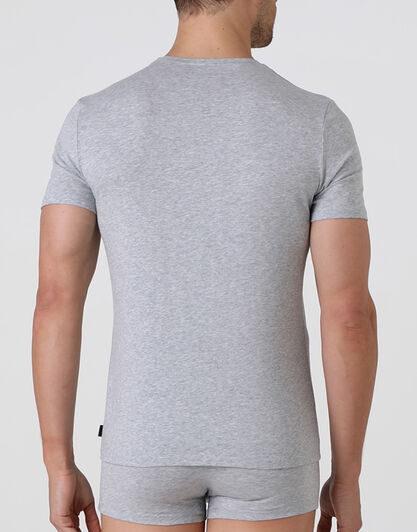 T-shirt girocollo Supima Premium Cotton in cotone elasticizzato, grigio melange, , LOVABLE