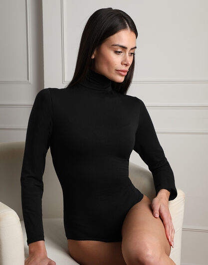 Body Manica Lunga Collo Alto Warm Sensation, nero, , LOVABLE