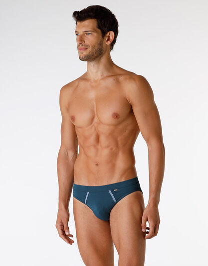 Slip Enriched Plain Cotton Modal in cotone e modal, ottanio, , LOVABLE