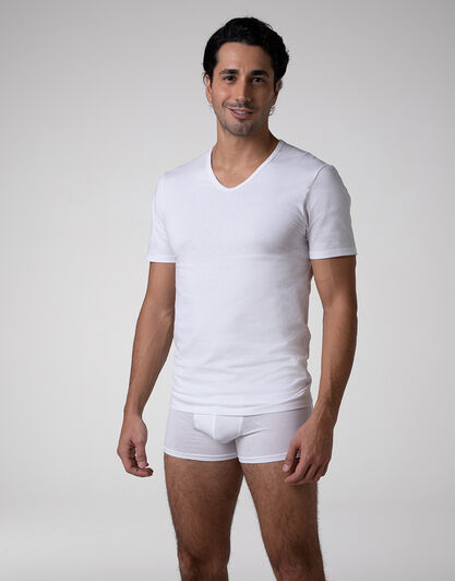 T-shirt scollo a V Cool Sensation in Stretch Cotton, bianco, , LOVABLE