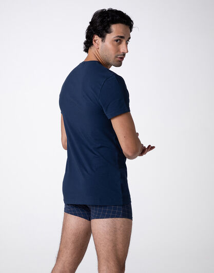 T-Shirt Girocollo Casual Stretch Cotton, blu navy, , LOVABLE