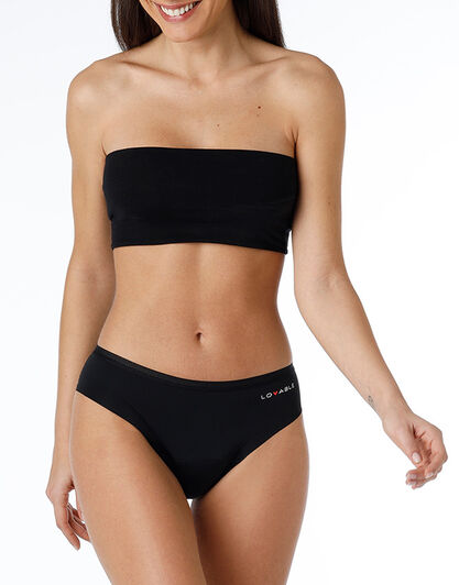 Slip da ciclo lavabile in microfibra con finiture invisibili per flusso medio, nero, , LOVABLE